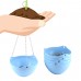 5pcs Light Green Plastic Hanging Flower Pot Plant Planter Home Garden Decor   
